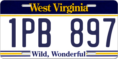 WV license plate 1PB897