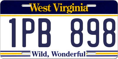 WV license plate 1PB898