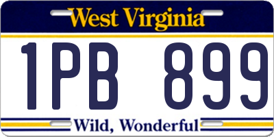WV license plate 1PB899
