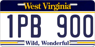 WV license plate 1PB900