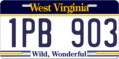 WV license plate 1PB903