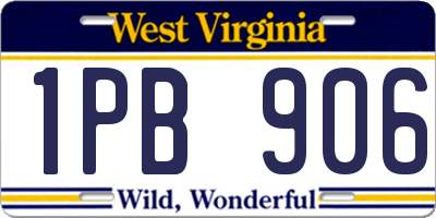 WV license plate 1PB906