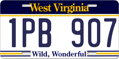 WV license plate 1PB907