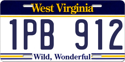 WV license plate 1PB912