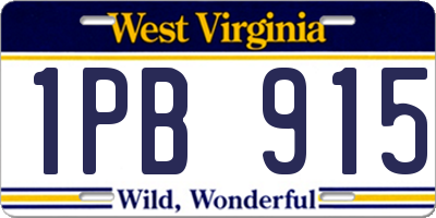 WV license plate 1PB915
