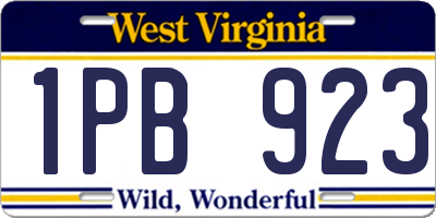 WV license plate 1PB923