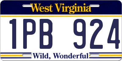 WV license plate 1PB924