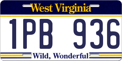 WV license plate 1PB936