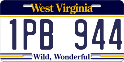 WV license plate 1PB944