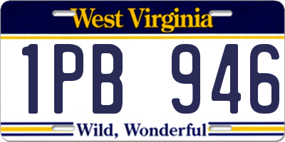 WV license plate 1PB946