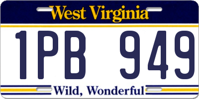 WV license plate 1PB949