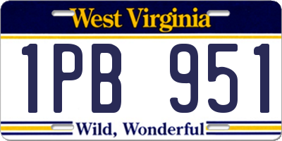 WV license plate 1PB951