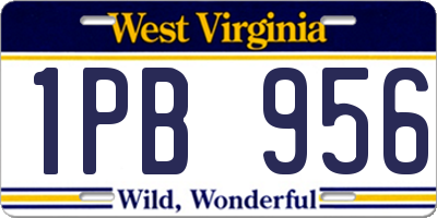 WV license plate 1PB956