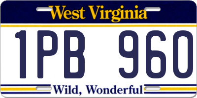 WV license plate 1PB960