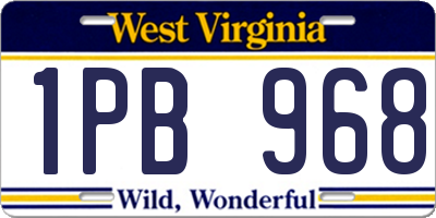 WV license plate 1PB968
