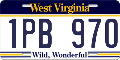 WV license plate 1PB970