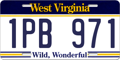 WV license plate 1PB971