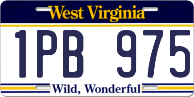 WV license plate 1PB975