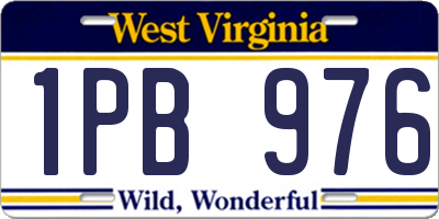 WV license plate 1PB976