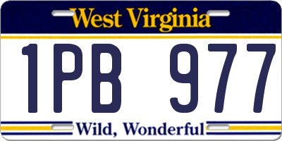 WV license plate 1PB977