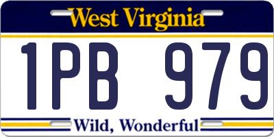 WV license plate 1PB979
