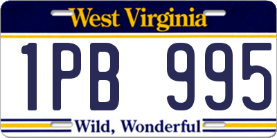 WV license plate 1PB995