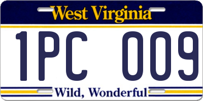 WV license plate 1PC009