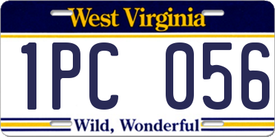 WV license plate 1PC056