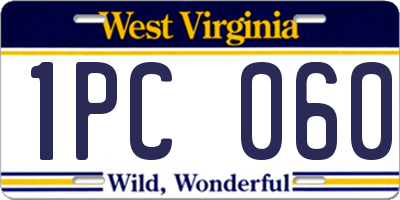 WV license plate 1PC060