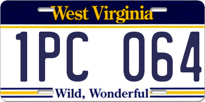 WV license plate 1PC064