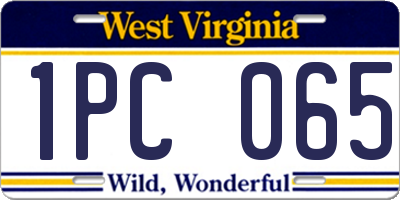 WV license plate 1PC065