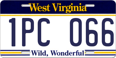WV license plate 1PC066