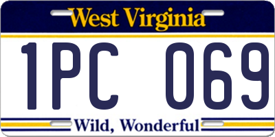 WV license plate 1PC069