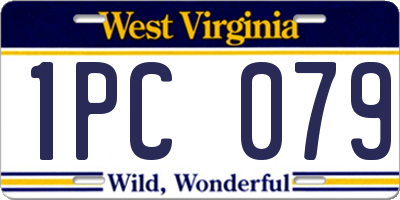 WV license plate 1PC079