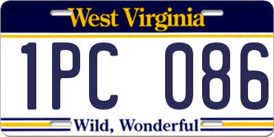 WV license plate 1PC086