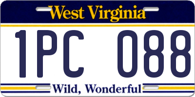 WV license plate 1PC088