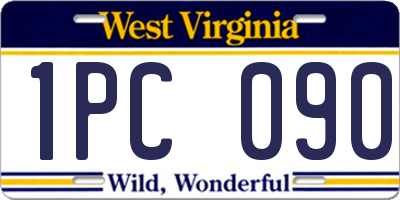 WV license plate 1PC090