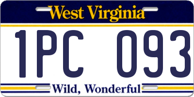 WV license plate 1PC093