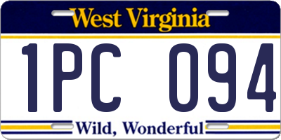 WV license plate 1PC094