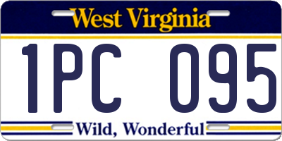 WV license plate 1PC095