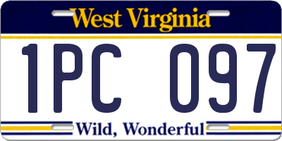 WV license plate 1PC097