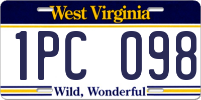 WV license plate 1PC098