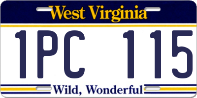 WV license plate 1PC115