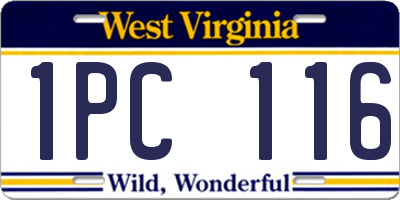 WV license plate 1PC116