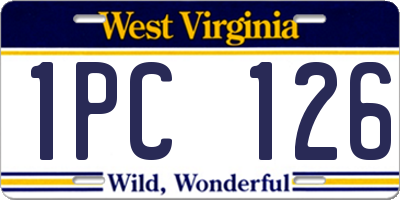 WV license plate 1PC126