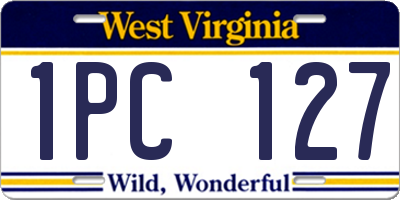 WV license plate 1PC127