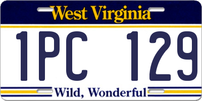 WV license plate 1PC129