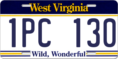 WV license plate 1PC130