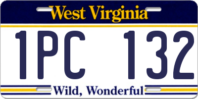 WV license plate 1PC132