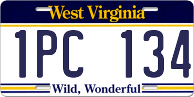 WV license plate 1PC134